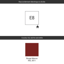 Sèche-serviette - Rouge Marron - Raccordement à Droite - Fiona/PE8/3011 7 Sèche-serviette - Rouge Marron - Raccordement à Droite - Fiona/PE8/3011 -Sèche-Serviettes raccordement e8 rouge marron ral 3011