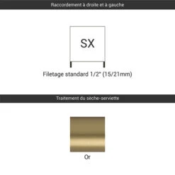 Sèche-serviette Eau Chaude - Doré - Raccordement Aux Extrémités - Easy/SXBRA 6 Sèche-serviette Eau Chaude - Doré - Raccordement Aux Extrémités - Easy/SXBRA -Sèche-Serviettes raccordement sx or 10