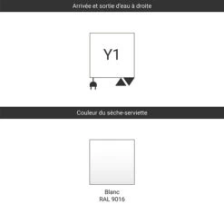 Sèche-serviette Mixte - Blanc - Angus DW/Y1B -Sèche-Serviettes raccordement y1 blanc