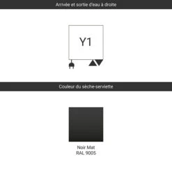 Sèche-serviette Mixte - Noir - Angus DW/Y1N -Sèche-Serviettes raccordement y1 noir