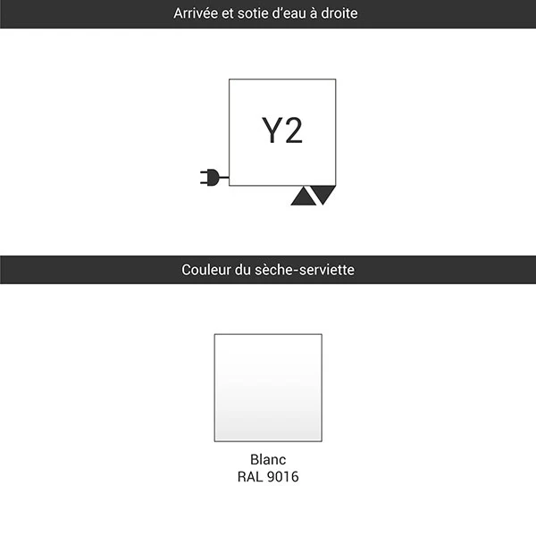 Seche-serviette Horizontal Mixte Blanc - Raccordement à Gauche - Angus/Y2B 5 Seche-serviette Horizontal Mixte Blanc - Raccordement à Gauche - Angus/Y2B – Image 3