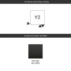 Sèche-serviette Horizontal Mixte Noir - Raccordement à Gauche - Angus/Y2N 8 Sèche-serviette Horizontal Mixte Noir - Raccordement à Gauche - Angus/Y2N -Sèche-Serviettes raccordement y2 noir