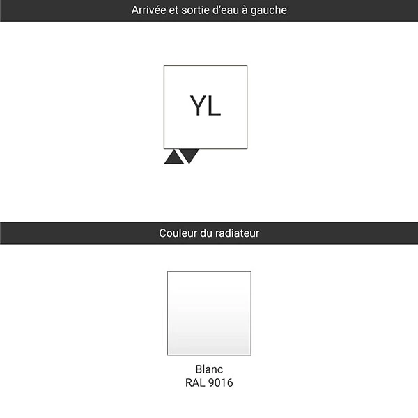Sèche-serviette Horizontal - Chauffage Central - Blanc - Raccordement à Gauche - Delfin/YLB 5 Sèche-serviette Horizontal - Chauffage Central - Blanc - Raccordement à Gauche - Delfin/YLB – Image 3