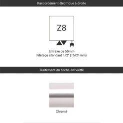 Sèche-serviette Chromé Mixte - Raccordement Au Centre Et à Droite - Dexter/CHZ8 8 Sèche-serviette Chromé Mixte - Raccordement Au Centre Et à Droite - Dexter/CHZ8 -Sèche-Serviettes raccordement z8 chrome