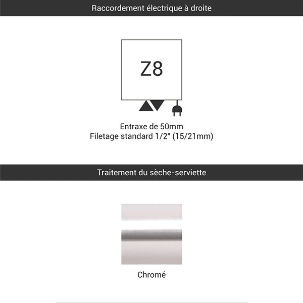 Sèche-serviette Chromé Mixte - Raccordement Au Centre Et à Droite - Pola/CHZ8 5 Sèche-serviette Chromé Mixte - Raccordement Au Centre Et à Droite - Pola/CHZ8 – Image 3