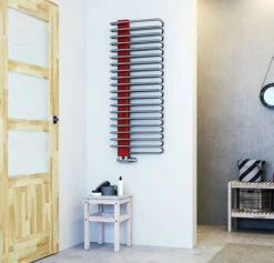 Sèche-serviette électrique - Gris Graphite - Raccordement à Droite - Michelle/E8 -Sèche-Serviettes radiateur design graphite sdb scandinave michelle 1