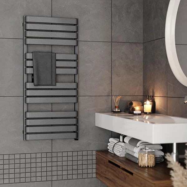 Sèche-serviette Chauffage Central - Poivre Et Sel - Raccordement Aux Extrémités - Warp T/SX 5 Sèche-serviette Chauffage Central - Poivre Et Sel - Raccordement Aux Extrémités - Warp T/SX – Image 3