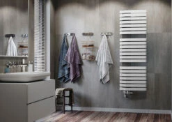 Sèche-serviette électrique Blanc - Raccordement à Droite - Iron S/E8B -Sèche-Serviettes radiateur salle de bain blanc iron s