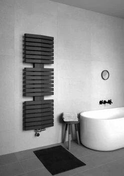 Sèche-serviette électrique Noir - Raccordement à Droite - Iron D/E8N -Sèche-Serviettes radiateur salle de bains sdb noir iron d