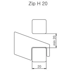 Patère De Salle De Bain - ZIP H -Sèche-Serviettes schema dimension zip h20
