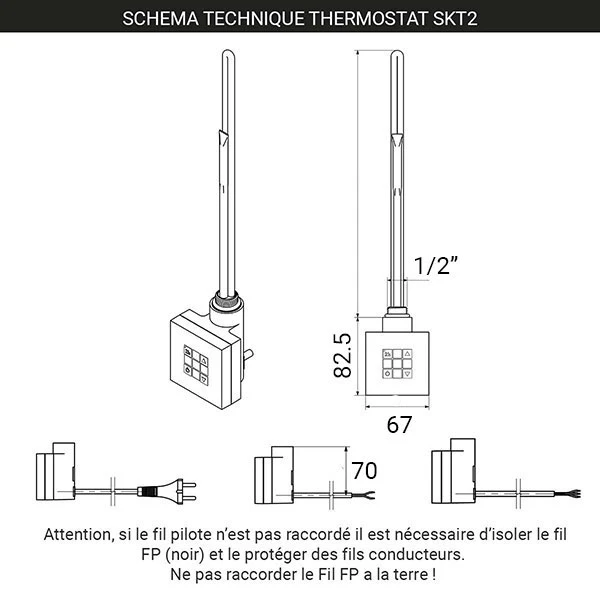 Thermostat Pour Sèche-serviette électrique - Chromé - SKT2 5 Thermostat Pour Sèche-serviette électrique - Chromé - SKT2 – Image 3