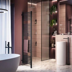 Sèche-serviette Chauffage Central - Noir Mat - Bone/ZXN -Sèche-Serviettes seche serviette cloison noir sdb design bone