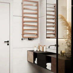 Sèche-serviette électrique - Cuivre Lumineux - Raccord à Droite - Zigzag/E8 -Sèche-Serviettes seche serviette cuivre lumineux design zigzag 2