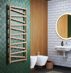 Sèche-serviette Mixte - Cuivre Lumineux - Raccordement Au Centre Et à Droite -Sèche-Serviettes seche serviette cuivre sdb moderne vipera 2