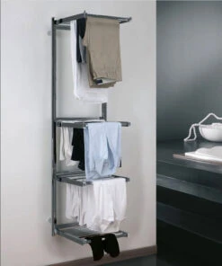 Sèche-serviette électrique - Couleurs Pastel - 2 à 4 Tablettes D'étendage 9 Sèche-serviette électrique - Couleurs Pastel - 2 à 4 Tablettes D'étendage -Sèche-Serviettes seche serviette design gris etendage vetement stendy