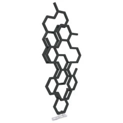 Sèche-serviette Design - Chauffage Central - Noir Mat - Raccordement Au Centre - Hex/ZXN