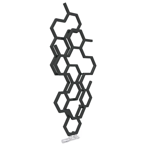 Sèche-serviette Design - Chauffage Central - Noir Mat - Raccordement Au Centre - Hex/ZXN 3 Sèche-serviette Design - Chauffage Central - Noir Mat - Raccordement Au Centre - Hex/ZXN