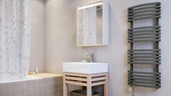 Sèche-serviette Chauffage Central - Gris Foncé Métallique - Raccordement Aux Extrémités - Kioto/SX -Sèche-Serviettes seche serviette design sdb moderne kioto mst 2