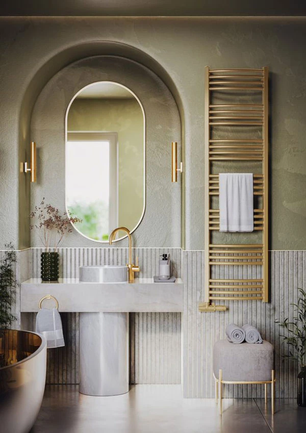 Sèche-serviette électrique - Doré - Raccordement à Droite - E8 5 Sèche-serviette électrique - Doré - Raccordement à Droite - E8 – Image 3