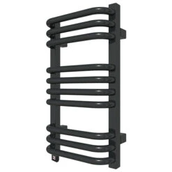 Sèche-serviette électrique Noir - Raccordement à Droite - Alex/E8N -Sèche-Serviettes seche serviette electrique alexe1n