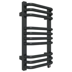 Sèche-serviette électrique Noir - Raccordement à Droite - Alex/E8N