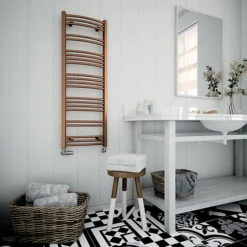 Sèche-serviette électrique - Cuivre - Raccordement à Droite - Jade/E8 7 Sèche-serviette électrique - Cuivre - Raccordement à Droite - Jade/E8 -Sèche-Serviettes seche serviette electrique jade sx or