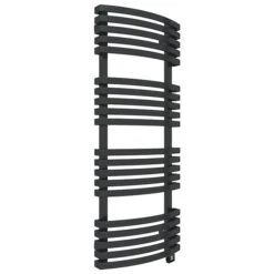 Sèche-serviette électrique Noir - Raccordement à Droite - Kioto/E8N