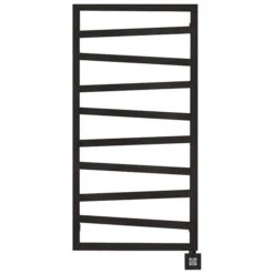 Sèche-serviette électrique Noir - Raccordement à Droite - Zigzag/E8N