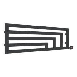 Seche Serviette Horizontal électrique Noir - Raccordement à Gauche - Angus/E2N -Sèche-Serviettes seche serviette horizontal angus e7 n