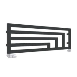 Sèche-serviette Horizontal Noir - Chauffage Central - Raccordement Aux Extrémités - Angus/SXN