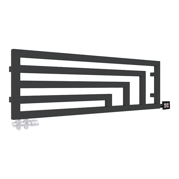 Sèche-serviette Horizontal Mixte Noir - Raccordement à Gauche - Angus/Y2N 6 Sèche-serviette Horizontal Mixte Noir - Raccordement à Gauche - Angus/Y2N – Image 4