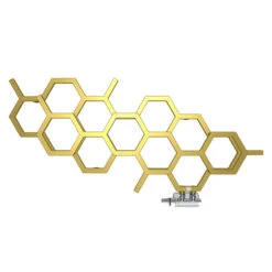 Sèche-serviette Design Eau Chaude - Doré - Raccordement à Gauche - HEX/YL 9 Sèche-serviette Design Eau Chaude - Doré - Raccordement à Gauche - HEX/YL -Sèche-Serviettes seche serviette horizontal dore hex yp