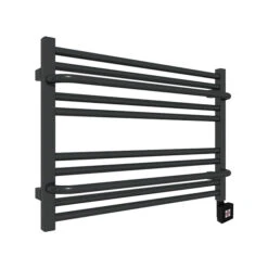 Sèche-serviette Horizontal électrique Noir - Raccordement à Droite - Lima/E8N