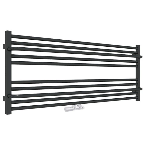 Sèche-serviette Horizontal Noir - Chauffage Central - Raccordement Aux Extrémités - Lima/SXN 5 Sèche-serviette Horizontal Noir - Chauffage Central - Raccordement Aux Extrémités - Lima/SXN – Image 3