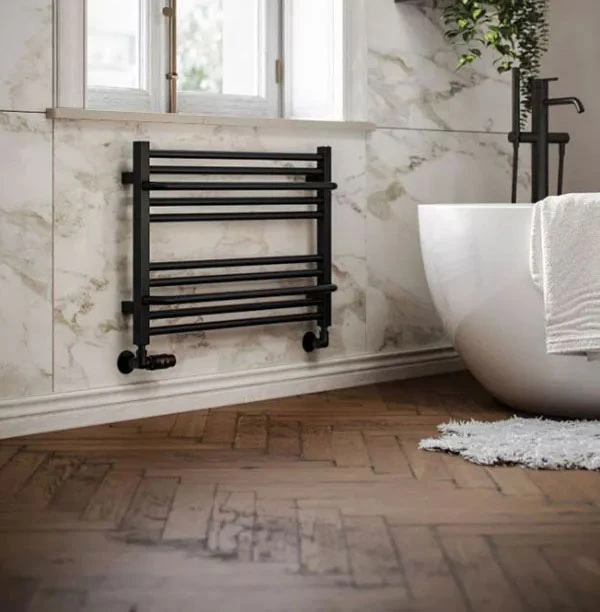 Sèche-serviette Horizontal Mixte Noir - Raccordement Au Centre Et à Droite - Lima/Z8N 5 Sèche-serviette Horizontal Mixte Noir - Raccordement Au Centre Et à Droite - Lima/Z8N – Image 3