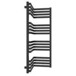 Sèche-serviette à Angle Entrant - Chauffage Central - Raccordement Aux Extrémités - Noir - INC/SX