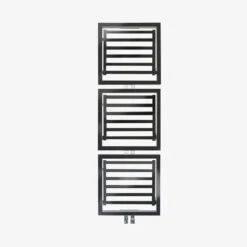 Sèche-serviette Eau Chaude Noir - 3 Tablettes étendage - Raccordement Au Centre