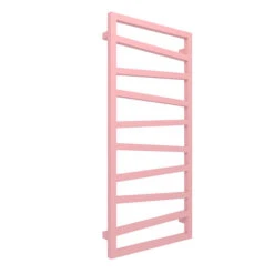 Sèche-serviette électrique - Rose Clair - Raccordement à Droite - Zigzag/E8