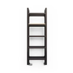 Sèche-serviette étroit - Chauffage Central - Noir Mat - Raccordement Aux Extrémités - Stand/SX