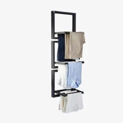 Sèche-serviette Eau Chaude Noir - 3 Tablettes étendage - Raccordement Au Centre 7 Sèche-serviette Eau Chaude Noir - 3 Tablettes étendage - Raccordement Au Centre -Sèche-Serviettes seche serviette trois tablette etendage noir tris