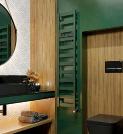 Sèche-serviette étroit Eau Chaude - Couleur Au Choix - Raccordement Aux Extrémités - Vivo/SX -Sèche-Serviettes seche serviette vert salle de bain vert vivo 1