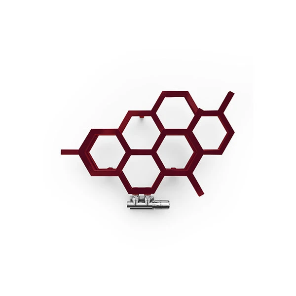 Sèche-serviette Design - Chauffage Central - Lie De Vin - Raccordement à Gauche - Hex/YL 3 Sèche-serviette Design - Chauffage Central - Lie De Vin - Raccordement à Gauche - Hex/YL