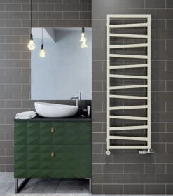 Sèche-serviette électrique - Beige - Raccordement à Droite - Zigzag/E8 -Sèche-Serviettes seche serviette zig zag beige mixte 2