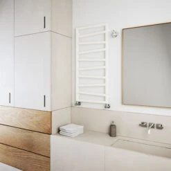 Petit Sèche-serviette électrique Blanc - Raccordement à Droite - Zigzag/E8B -Sèche-Serviettes seche serviette zigzag sdb blanc