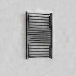 Sèche-serviette électrique Noir - 2 à 4 Tablettes D'étendage - Raccordement à Droite