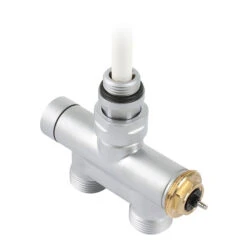 Vanne Droite + Tube D'immersion Satinée : Départ / Retour Du Sol